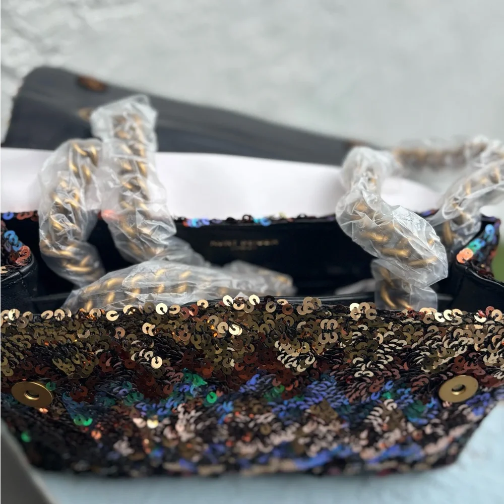 Kurt Geiger Multicolor Sequin Chain Shoulder Bag - Picture 9 of 10